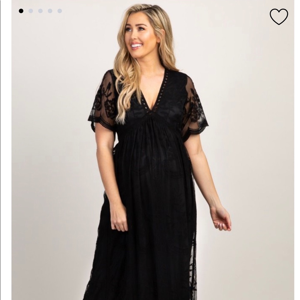 Pink Blush Maternity - Black Lace dress